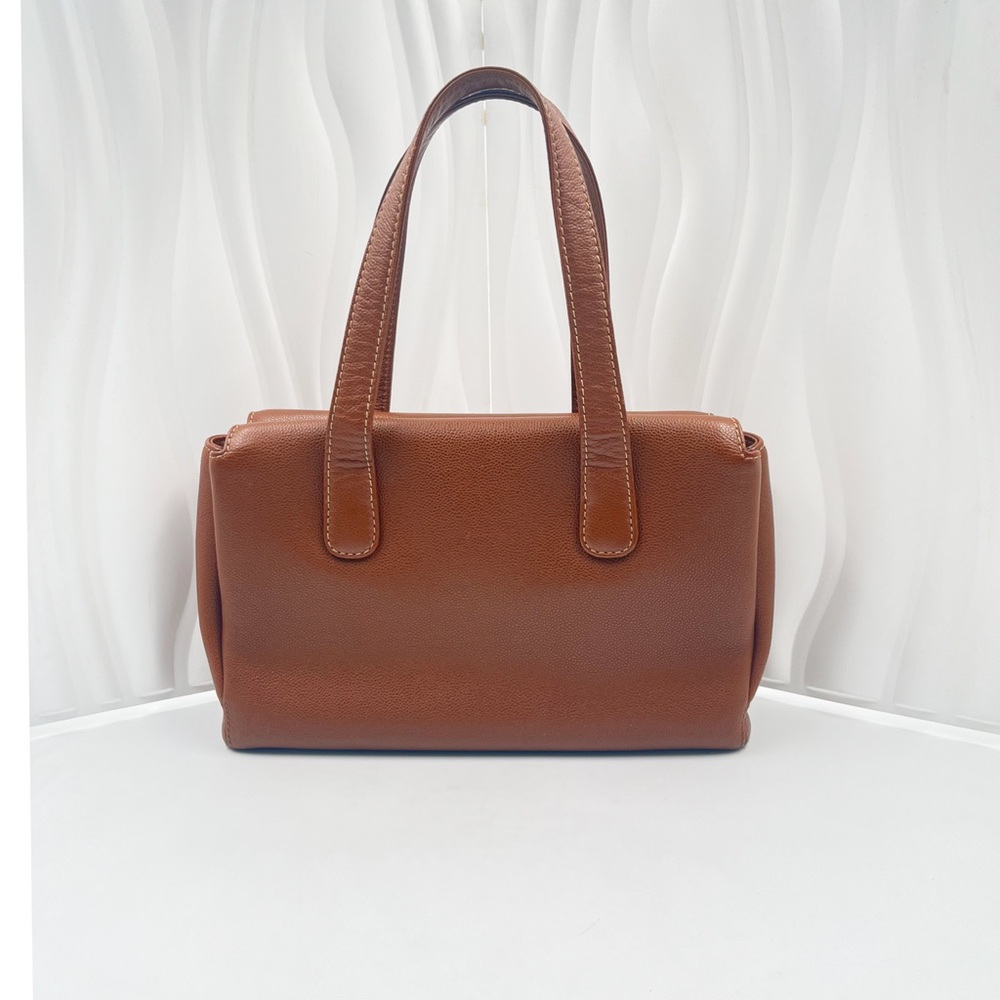 CHANEL Vintage Caviar Leather Tote Bag Caramel Brown Silver Hardware - Picture 3 of 12